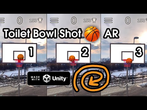 AR Basketball 🏀 #6 — Unity Asset — Toilet Bowl Shot — ARKit/ARCore: AR Foundation #Unity #AR #shorts