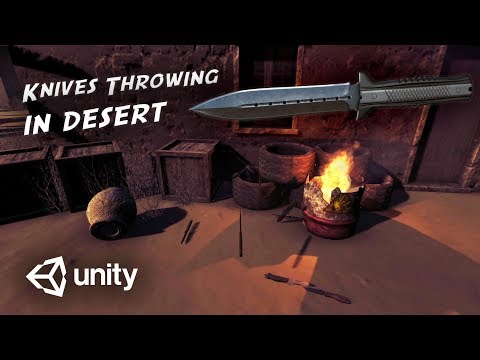 Throw Object 3D ⭐ Knives in Desert ⭐ Throw Control 3D — Unity Asset