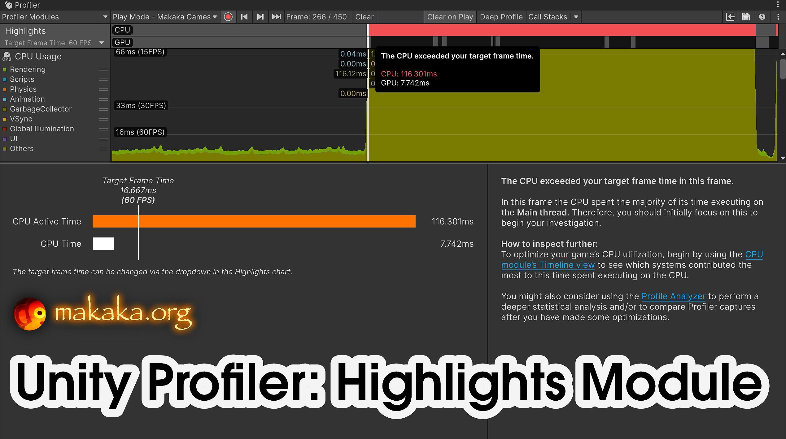 Unity Performance Optimization — New Highlights Module in Unity Profiler
